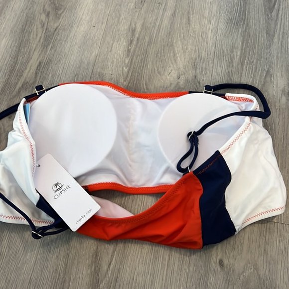 Cupshe red blue and white bikini top size XL NEW WITH TAGS - Picture 6 of 10